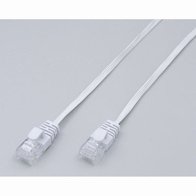 【在庫処分】【メール便対応】朝日電器（ELPA）　フラットLANケーブル 1m　ホワイト　【品番：LAN-FT1010（W）】