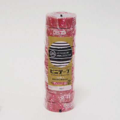 朝日電器（ELPA）　ビニテープ 19mm×10m 10巻入　レッド　【品番：#101 19X10M 10P/RD】