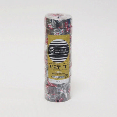 朝日電器（ELPA）　ビニテープ 19mm×10m 10巻入　ブラック　【品番：#101 19X10M 10P/BK】