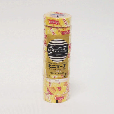 朝日電器（ELPA）　ビニテープ 19mm×10m 10巻入　イエロー　【品番：#101 19X10M 10P/Y】