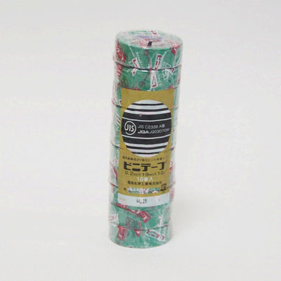 朝日電器（ELPA）　ビニテープ 19mm×10m 10巻入　グリーン　【品番：#101 19X10M 10P/GR】