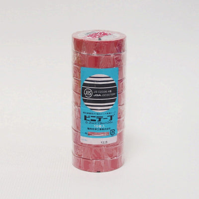 朝日電器（ELPA）　ビニテープ 19mm×20m 10巻入　レッド　【品番：#101 19X20M 10P/RD】