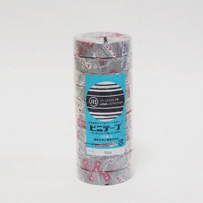 朝日電器（ELPA）　ビニテープ 19mm×20m 10巻入　グレイ　【品番：#101 19X20M 10P/GY】