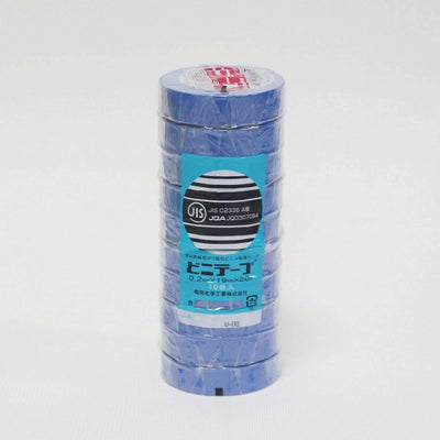 朝日電器（ELPA）　ビニテープ 19mm×20m 10巻入　ブルー　【品番：#101 19X20M 10P/BL】