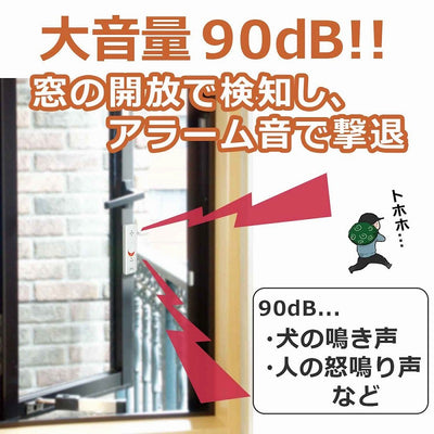 朝日電器（ELPA）　薄型ウインドウアラーム 開放検知　パールホワイト　【品番：ASA-M12（PW）】○