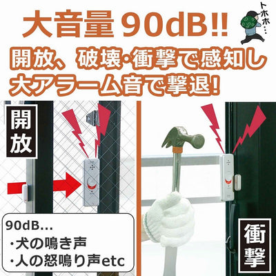 朝日電器（ELPA）　薄型ウインドウアラーム 衝撃&開放検知　パールホワイト　【品番：ASA-W13（PW）】