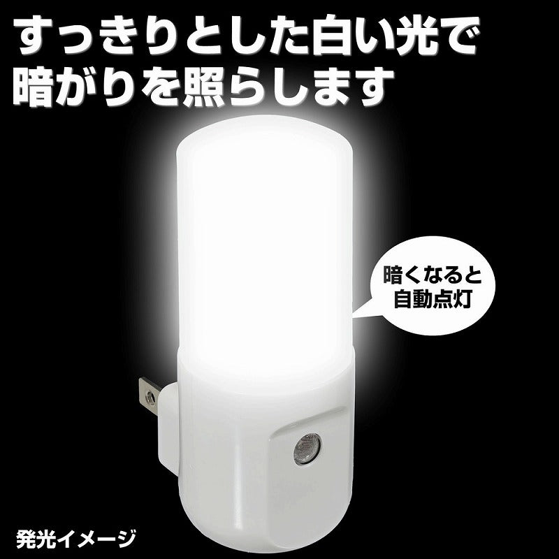 朝日電器（ELPA）　LEDセンサー付ライト コンセント差込タイプ　ホワイト　【品番：PM-L160（W）】