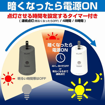 朝日電器（ELPA）　あかりセンサースイッチ タイマー付　【品番：BA-T103SB】○