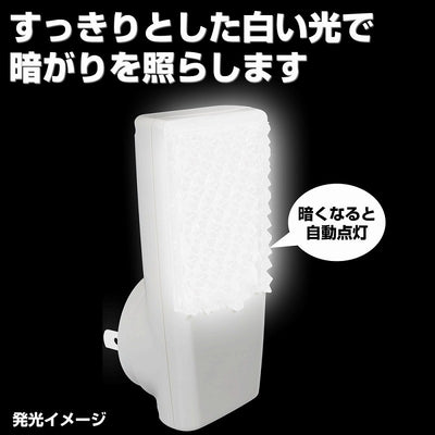 朝日電器（ELPA）　LEDセンサー付ライト コンセント差込タイプ　ホワイト　【品番：PM-L112（W）】