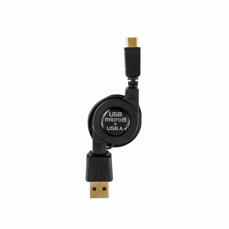 【メール便対応】朝日電器（ELPA）　USB巻き取りケーブル 0.8m　【品番：USB-MIR080】