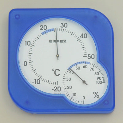 【在庫処分】【メール便対応】朝日電器（ELPA）　温度計・湿度計　クリアブルー　【品番：OS-01（BL）】