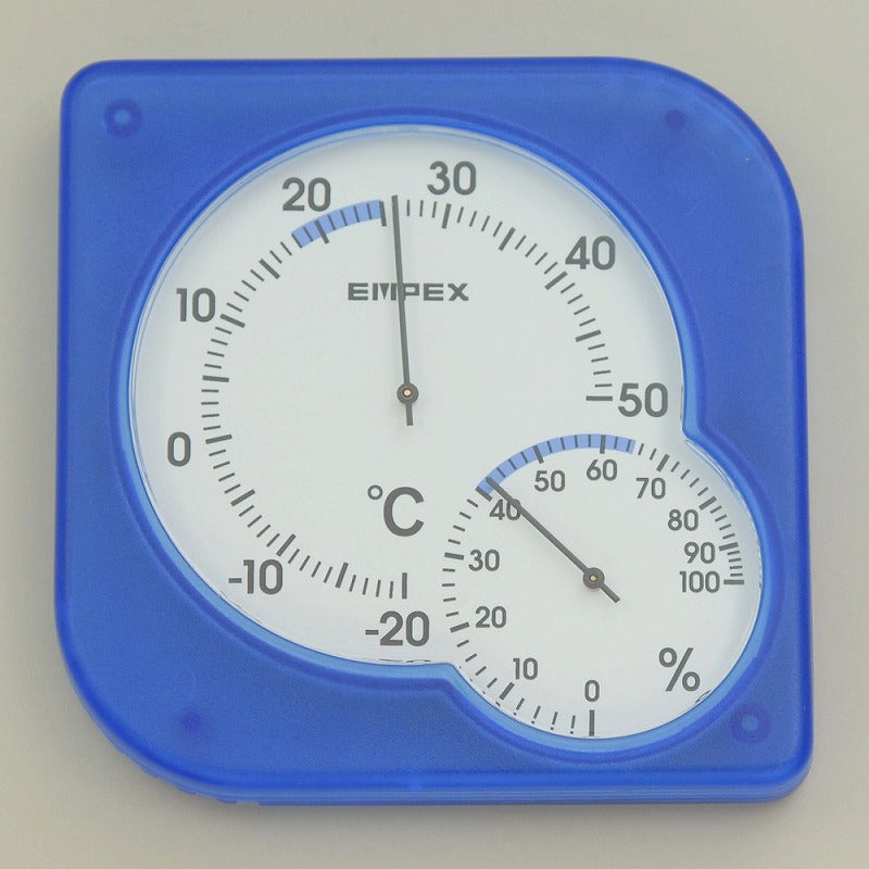【在庫処分】【メール便対応】朝日電器（ELPA）　温度計・湿度計　クリアブルー　【品番：OS-01（BL）】