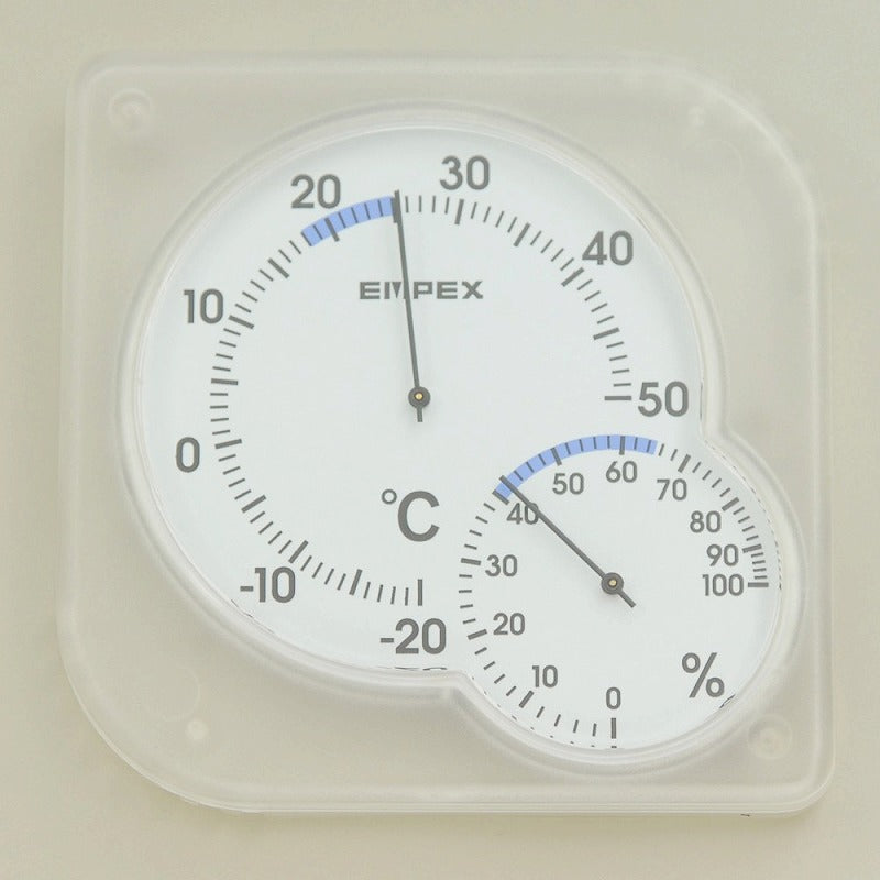 【メール便対応】朝日電器（ELPA）　温度計・湿度計　クリアホワイト　【品番：OS-01（W）】