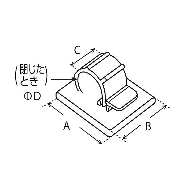 【メール便対応】朝日電器（ELPA）　粘着テープ付ワイヤークランプ 最大結束径φ10.4mm　【品番：PE-361NH】