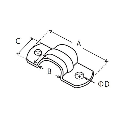 【在庫処分】【メール便対応】朝日電器（ELPA）　鉄サドル（中） ビス止めタイプ　【品番：PH-121NH】