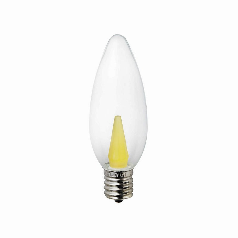 朝日電器（ELPA）　シャンデリアタイプLED装飾電球 E17　クリアイエロー　【品番：LDC1CY-G-E17-G330】