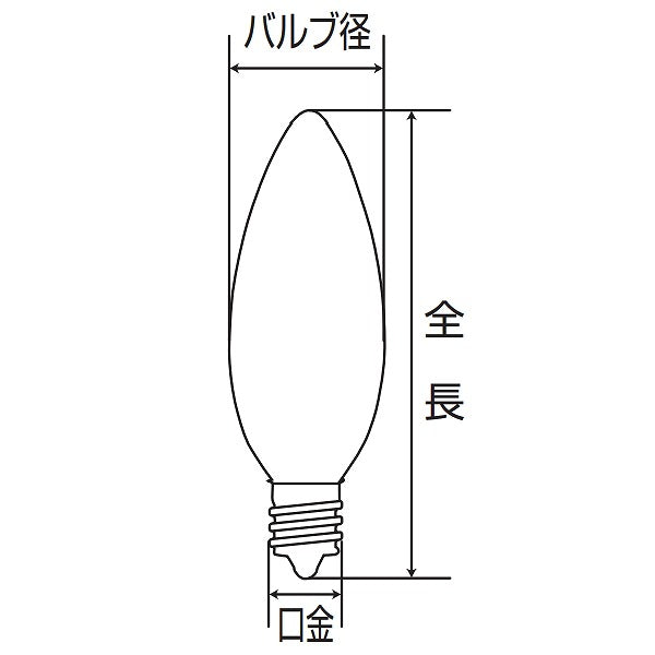 【在庫処分】朝日電器（ELPA）　シャンデリア球 60W E26　クリア　【品番：G-62H（C）】