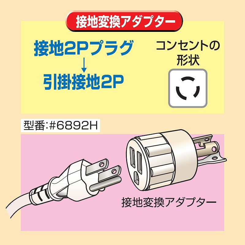 【在庫処分】朝日電器（ELPA）　接地変換アダプター　【品番：