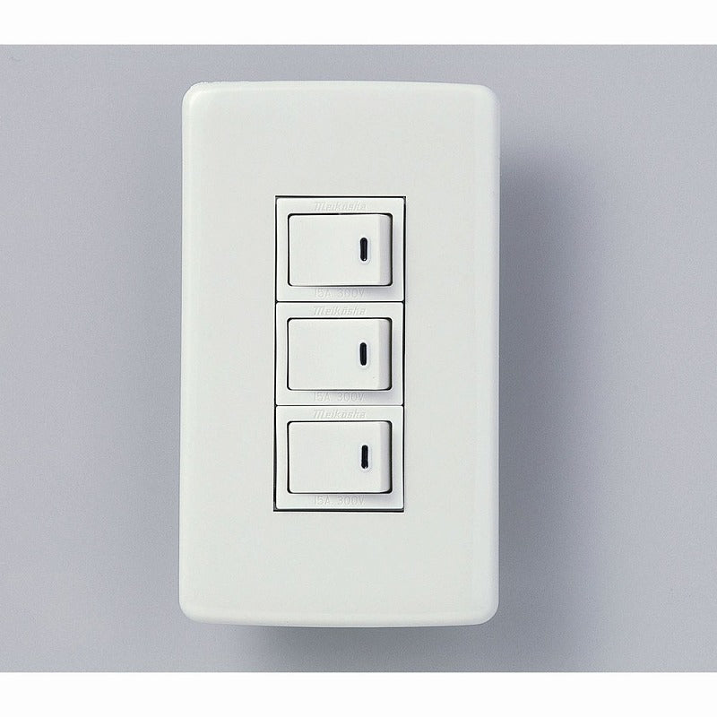 【メール便対応】朝日電器（ELPA）　エレガントセット 15A 300V 片切スイッチ×3　【品番：B-1956H】
