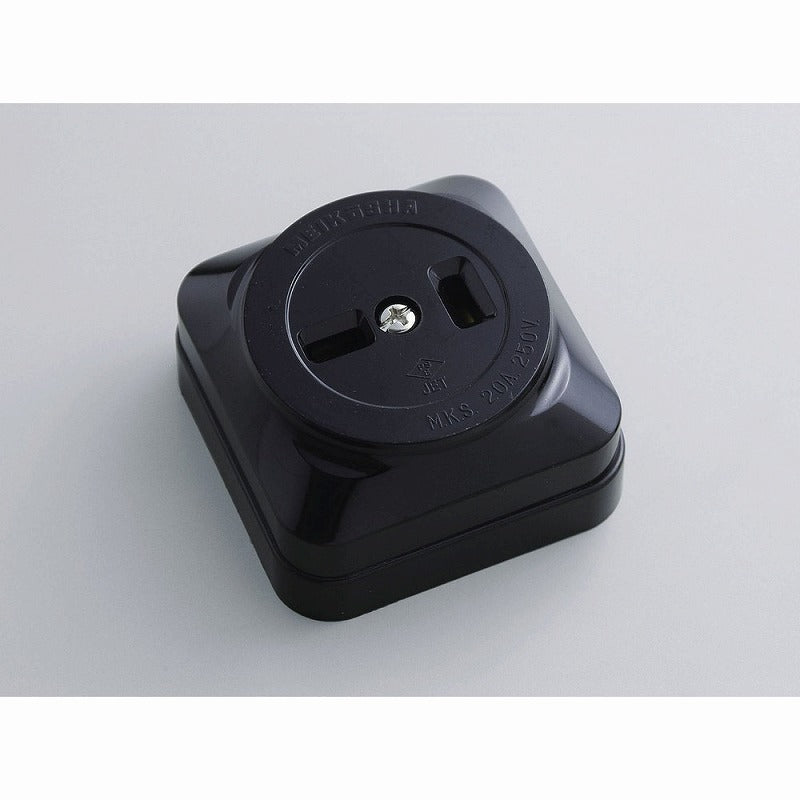 朝日電器（ELPA）　露出コンセント2P 20A 250V　【品番：AB-22BH】