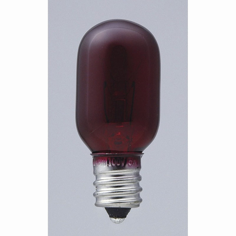 朝日電器（ELPA）　生地色ナツメ球 5W E12　レッド　【品番：G-05H（R）】