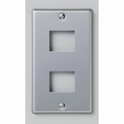 【メール便対応】朝日電器（ELPA）　新金属プレート 大角形 2口用　【品番：PL-S02H】