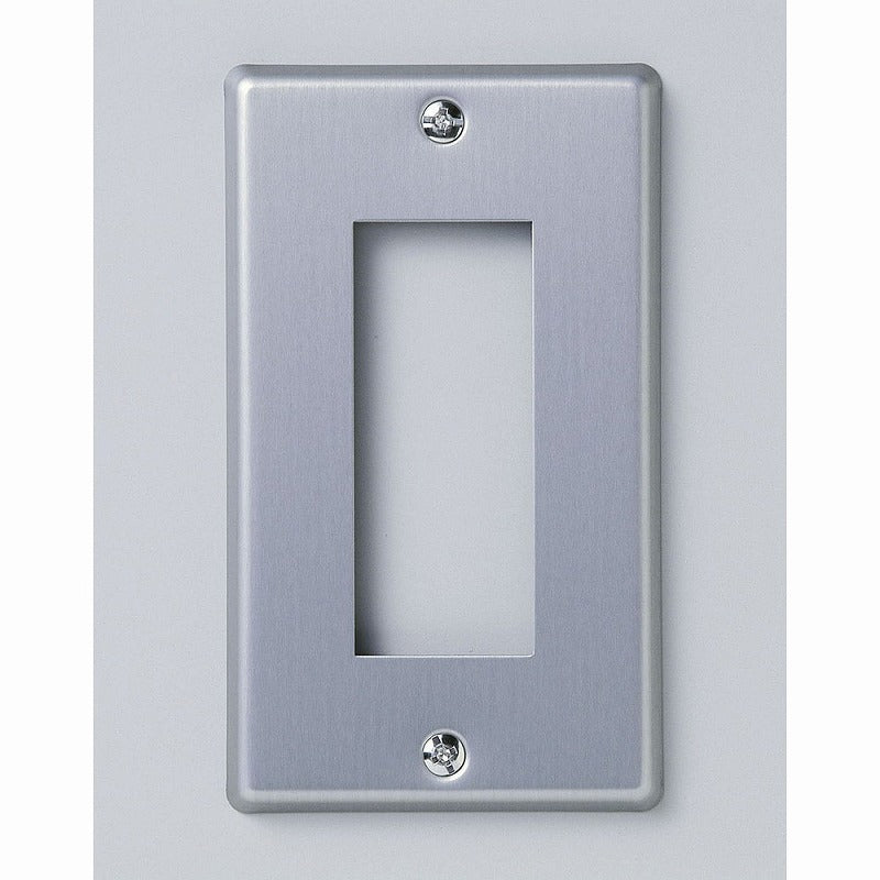 【メール便対応】朝日電器（ELPA）　新金属プレート 大角形 3口用　【品番：PL-S03H】