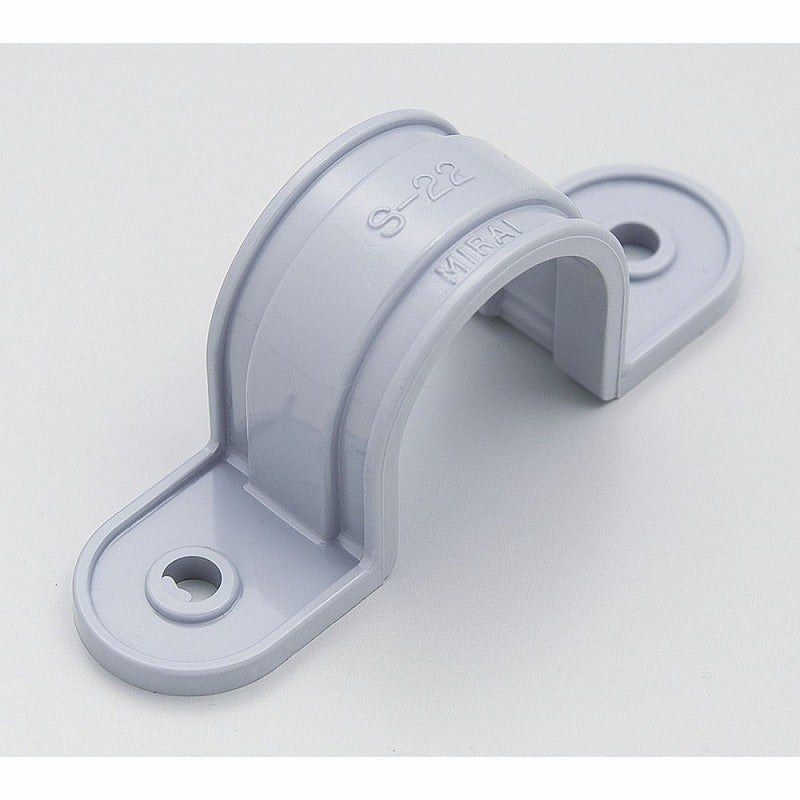 【メール便対応】朝日電器（ELPA）　ネジ止め式両止サドル ビニル電線管用　グレー　【品番：PHR-16H（GY）】