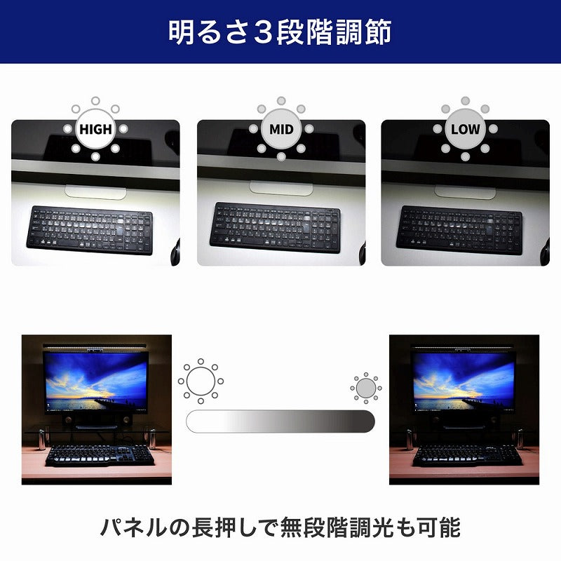 朝日電器（ELPA）　USBモニターライト デスクトップPC用　【品番：EML-DP01（CG）】