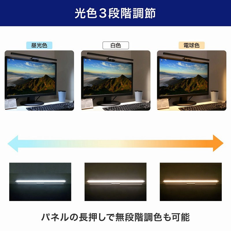 朝日電器（ELPA）　USBモニターライト デスクトップPC用　【品番：EML-DP01（CG）】