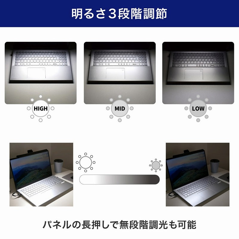 朝日電器（ELPA）　USBモニターライト ノートPC用　【品番：EML-NP01（CG）】