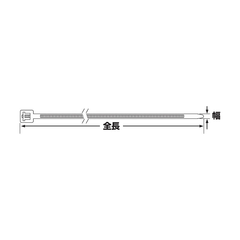 朝日電器（ELPA）　結束バンド（耐候性） 250mm・100本入　ブラック　【品番：KBF-S250100（BK）】