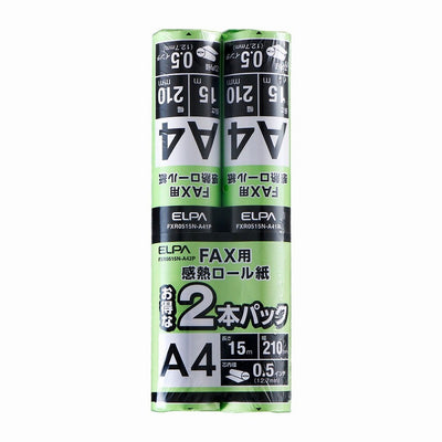 朝日電器（ELPA）　FAX用感熱ロール紙 2本入　【品番：FXR0515N-A42P】