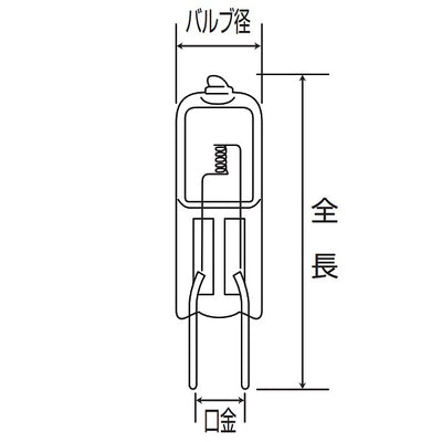朝日電器（ELPA）　ピン口金ハロゲン 100W G6.35　クリア　【品番：G-1184B】○