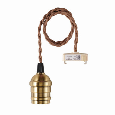 朝日電器（ELPA）　ペンダントソケット 1灯用 E26　ブロンズ　【品番：PD-VE26G】