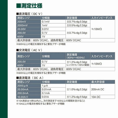 朝日電器（ELPA）　デジタルマルチテスター　【品番：KU-1120】