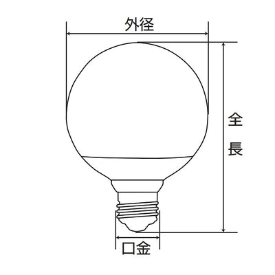 朝日電器（ELPA）　G95ボール電球形LED電球 100W形 E26　電球色　【品番：LDG13L-G-G2106】