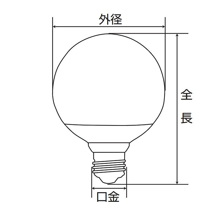 朝日電器（ELPA）　G95ボール電球形LED電球 100W形 E26　電球色　【品番：LDG13L-G-G2106】