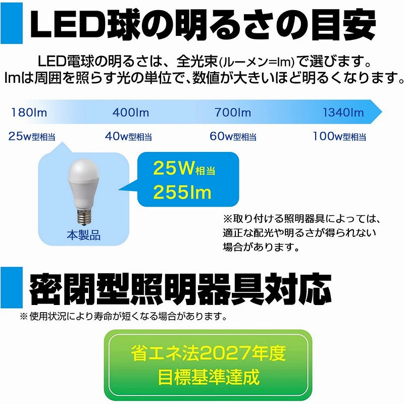 朝日電器（ELPA）　ミニクリプトン電球形LED電球 25W形 E17　昼光色　【品番：LDA2D-G-E17-G4101】