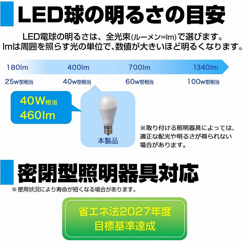 【在庫処分】朝日電器（ELPA）　ミニクリプトン電球形LED電球 40W形  E17　昼光色　【品番：LDA4D-G-E17-G4103】○