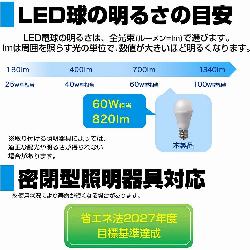 朝日電器（ELPA）　ミニクリプトン電球形LED電球 60W形 E17 2個入　電球色　【品番：LDA7D-G-E17-G4105-2P】