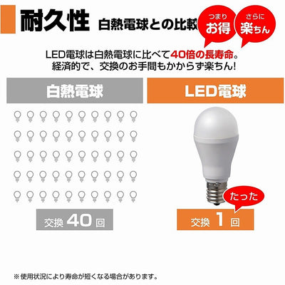 朝日電器（ELPA）　ミニクリプトン電球形LED電球 60W形 E17 2個入　電球色　【品番：LDA7L-G-E17-G4106-2P】