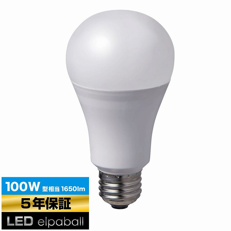 【在庫処分】朝日電器（ELPA）　一般電球形LED電球 100W形 E26　昼光色　【品番：LDA14D-G-G5105】