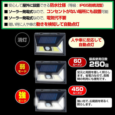 朝日電器（ELPA）　防雨センサーウォールライト（ソーラー発電式）　【品番：ESL-K102SL】