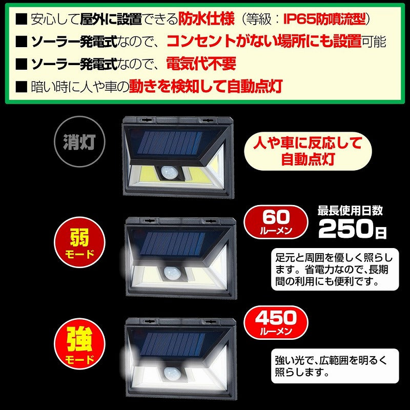 朝日電器（ELPA）　防雨センサーウォールライト（ソーラー発電式）　【品番：ESL-K102SL】