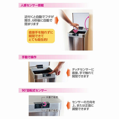 朝日電器（ELPA）　センサー付ダストボックス　【品番：SDB-042S】