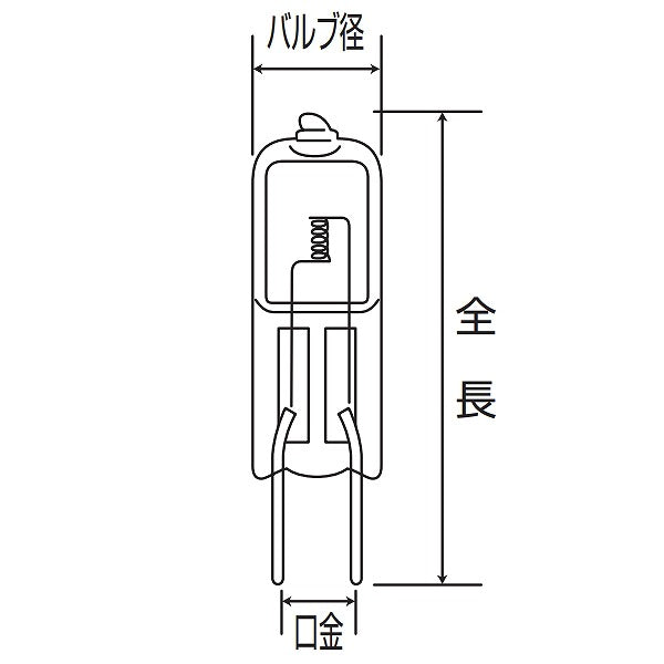 【メール便対応】朝日電器（ELPA）　ピン口金ハロゲン Jタイプ 35W GY6.35　クリア　【品番：G-1172H】