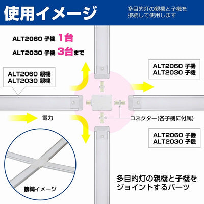 【メール便対応】朝日電器（ELPA）　LEDスリム＆フラットライト（LED多目的灯）用マルチジョイント　【品番：ALT-MJ】