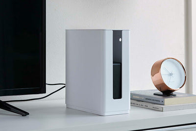 山崎実業 重ねられるスリム蓋付きルーター収納ケース スマート ホワイト 4903208049139 【品番：04913】●