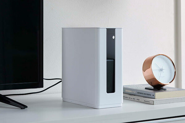 山崎実業 重ねられるスリム蓋付きルーター収納ケース スマート ホワイト 4903208049139 【品番：04913】●